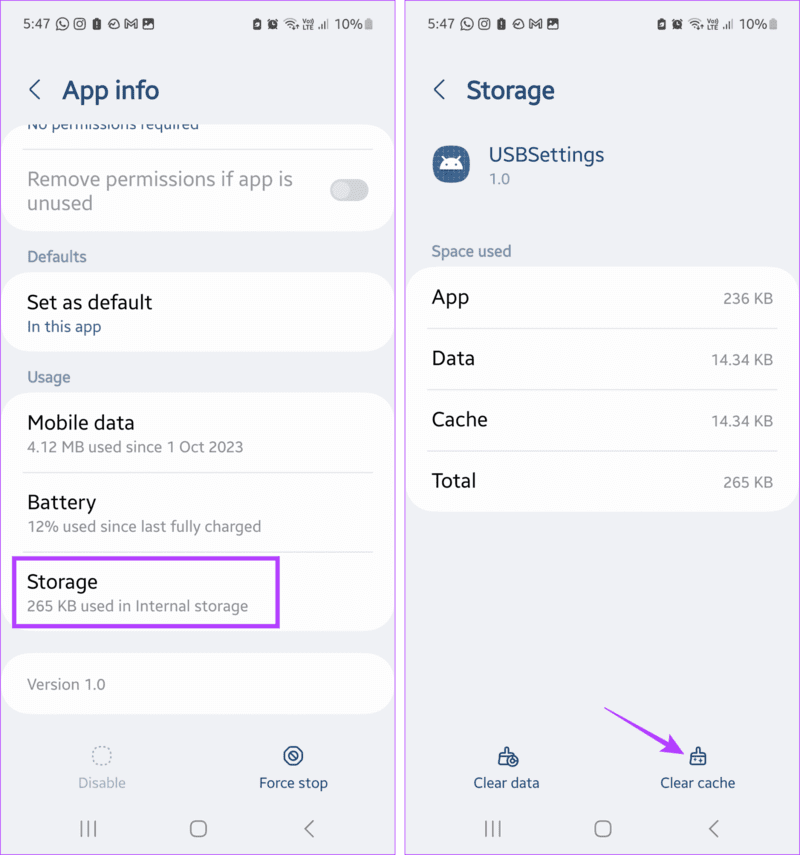 Clear-USB-Settings-Cache-1-1916x2048-1 10 طرق لإصلاح خطأ الرطوبة المكتشفة في منفذ الشحن على هواتف Samsung Galaxy