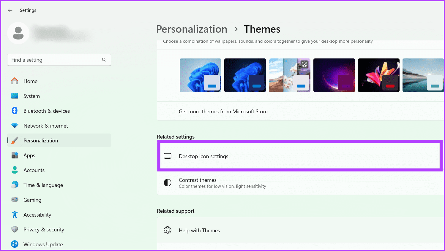 Click-Desktop-icon-settings كيفية إخفاء أو حذف أيقونة سلة المحذوفات في Windows 11