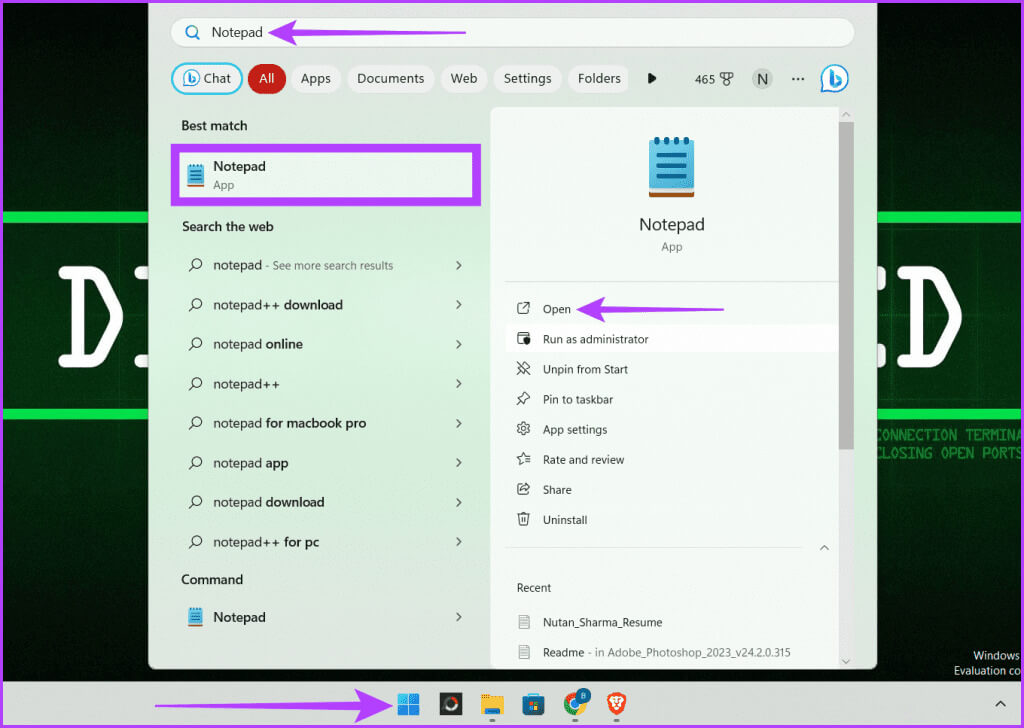 Click-Windows-icon-type-Notepad-and-click-Run-as-administrator-1024x728-1 كيفية تحديد موقع ملف المضيفين وتحريره على Windows