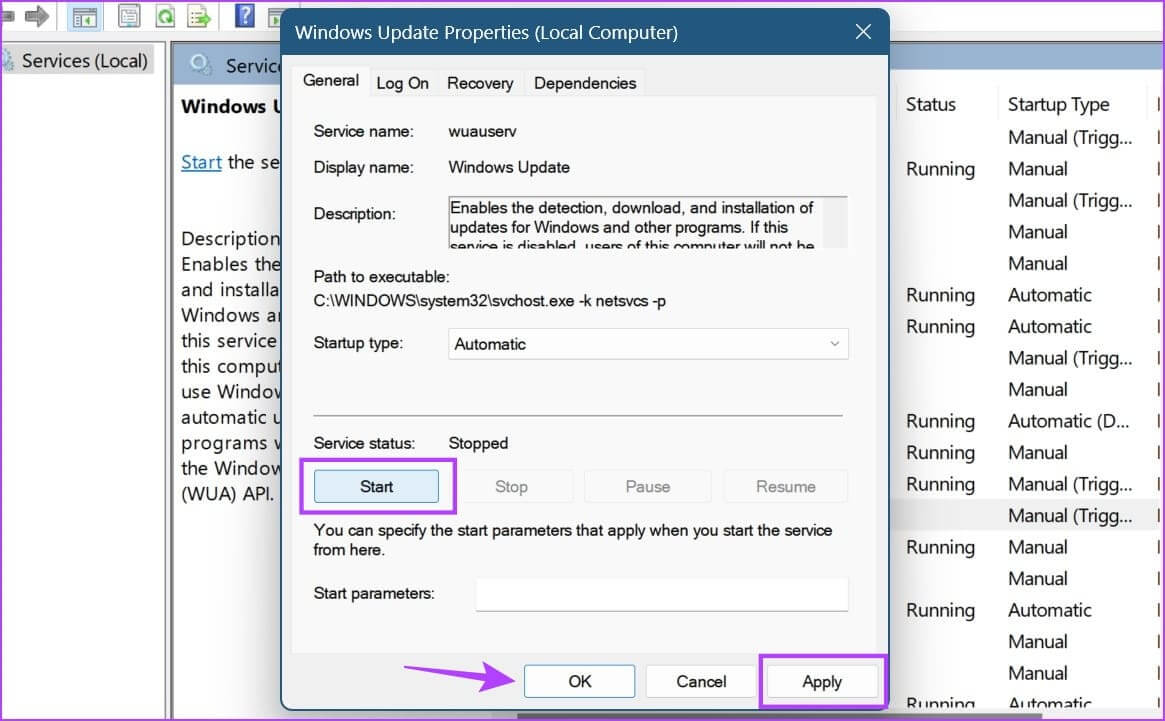 Click-on-Apply-and-OK-2-1 6 طرق لإصلاح الاستخدام العالي لوحدة المعالجة المركزية في Windows Modules Installer Worker