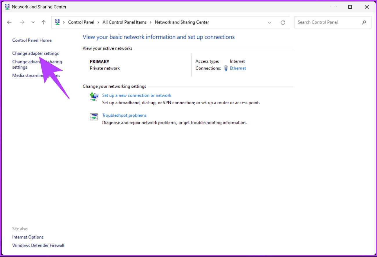 Click-on-Change-adapter 7 طرق لإصلاح رمز خطأ Steam 107