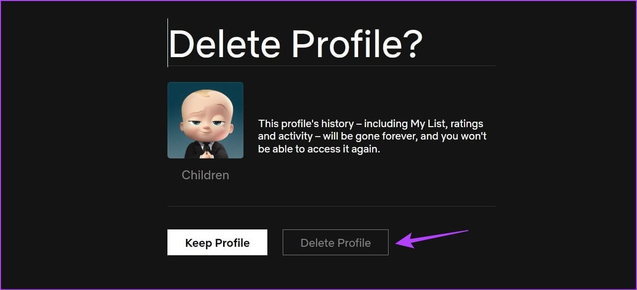 Click-on-Delete-Profile كيفية إضافة أو حذف ملف تعريف Netflix على الهاتف المحمول وسطح المكتب