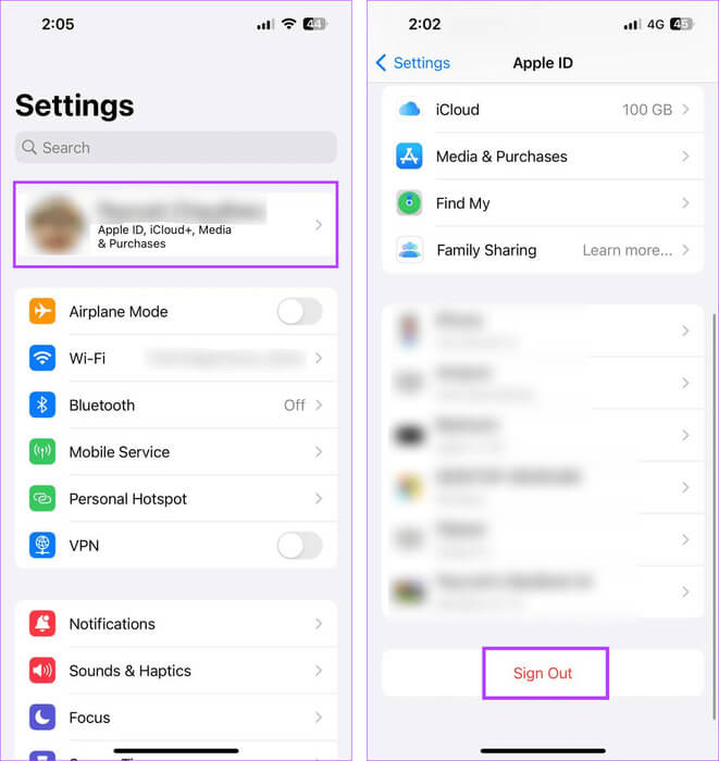 Click-on-Sign-Out-2 9 طرق لمنع ظهور سجل المكالمات على جهاز iPhone آخر