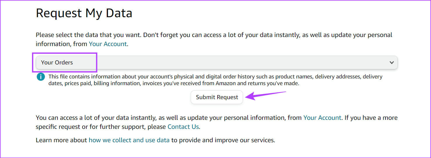 Click-on-submit-request-1 كيفية العثور عن سجل طلبات Amazon وتنزيله