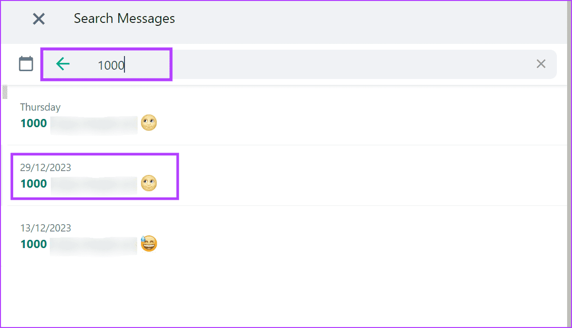 Click-on-the-message كيفية البحث عن الرسائل على WhatsApp