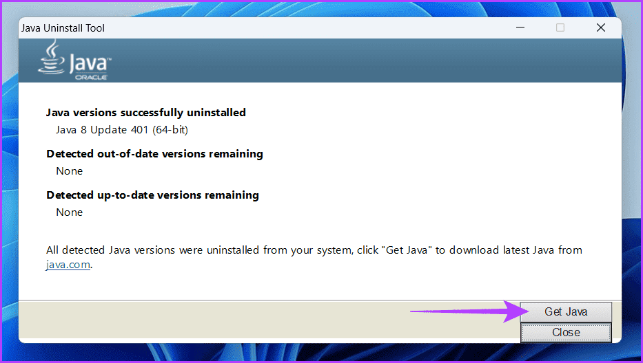 Click-the-Get-Java-button 7 طرق لإصلاح خطأ Java Virtual Machine Launcher على Windows