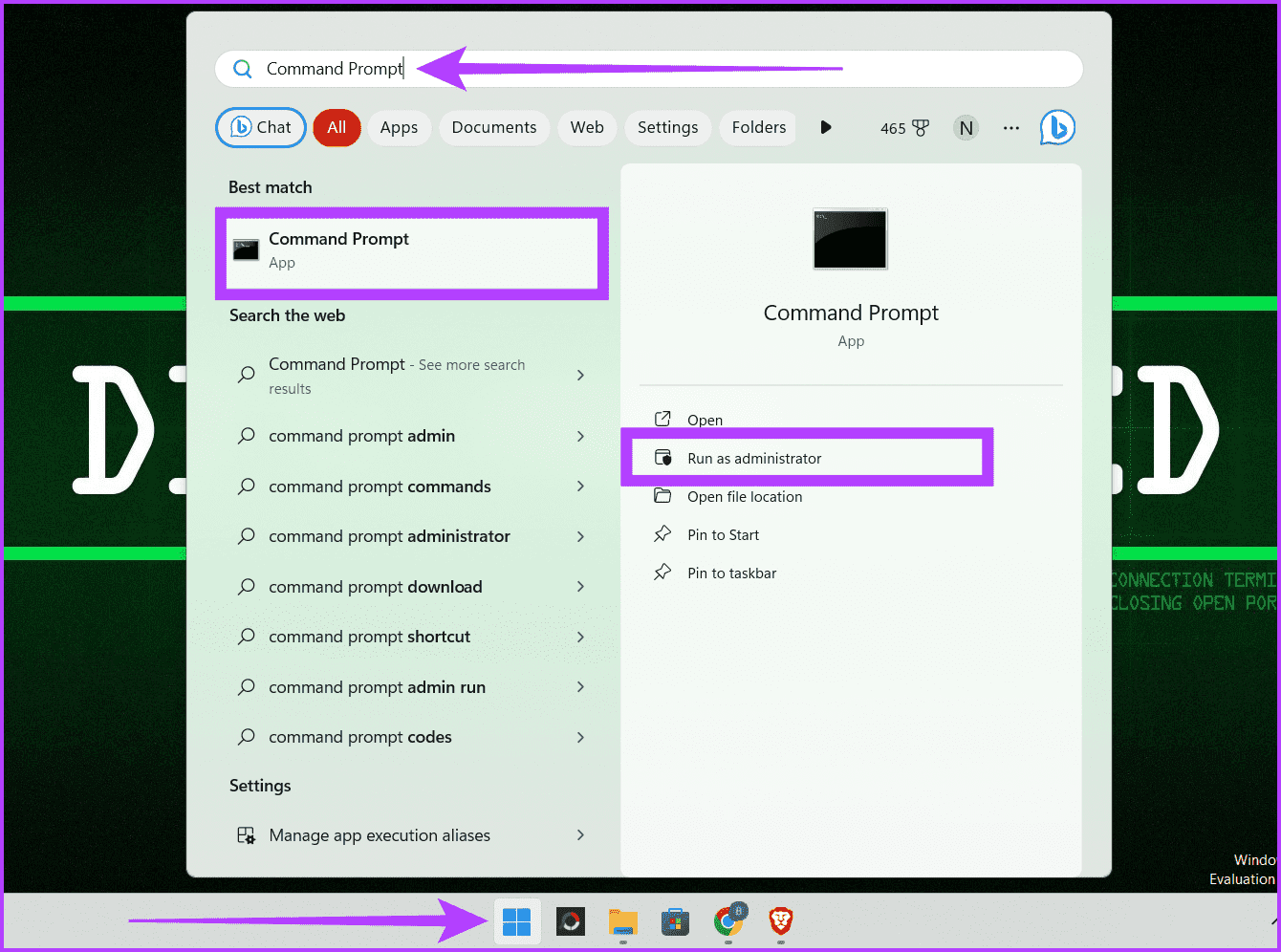 Click-the-Start-button-search-for-Command-Prompt-and-select-Run-as-administrator-3 10 طرق لإصلاح عدم عمل مشاركة العائلة لـ Steam على Windows 11