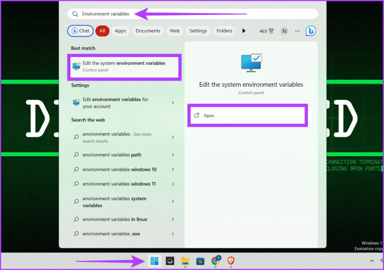 Click-the-Windows-icon-type-Environment-variables-and-click-Open-768x539-1 كيفية إصلاح DaVinci Resolve "وضع معالجة GPU غير المدعوم" على Windows في عام 2023