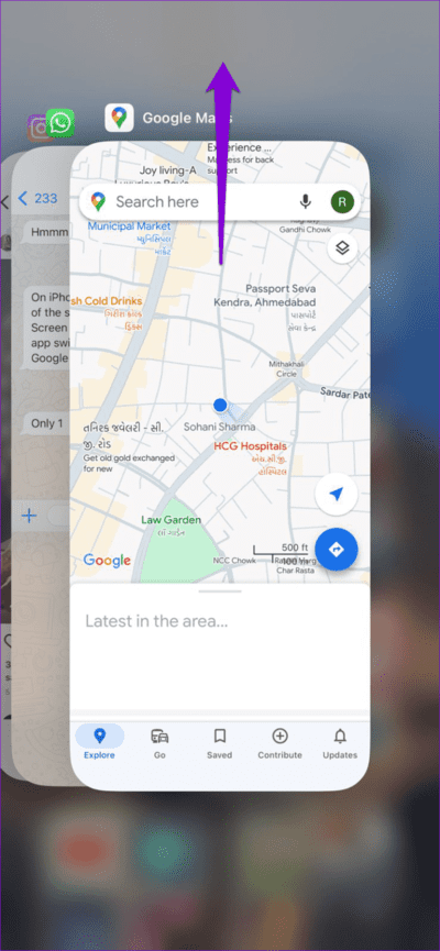 Close-Google-Maps-on-iPhone-710x1536-1 أفضل 7 إصلاحات لعدم ظهور حركة المرور في Google Maps على Android وiPhone