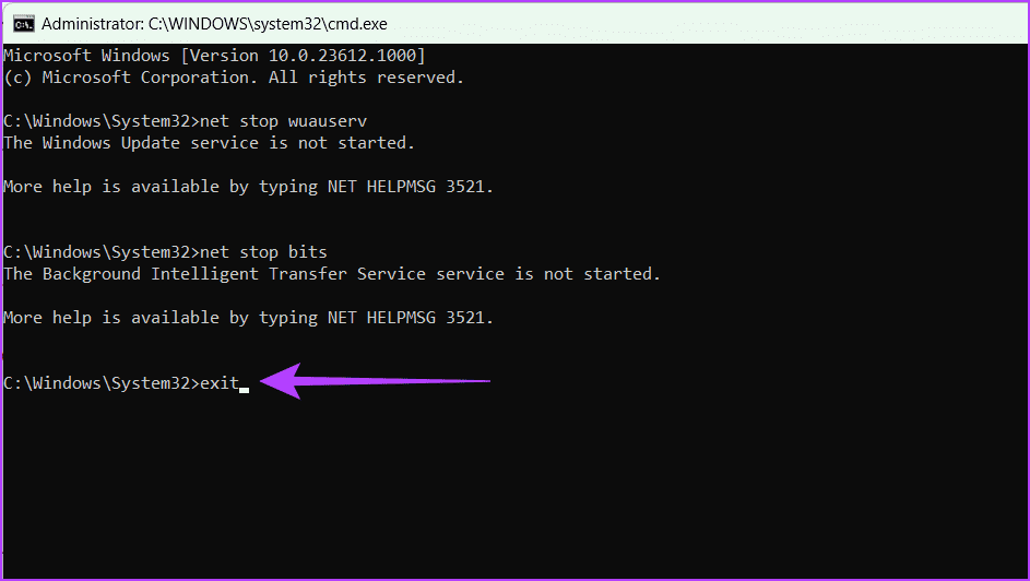 Close-the-cmd-window-by-typing-exit-and-pressing-Enter 8 طرق لإصلاح خطأ التثبيت 0x80070103 على Windows 11