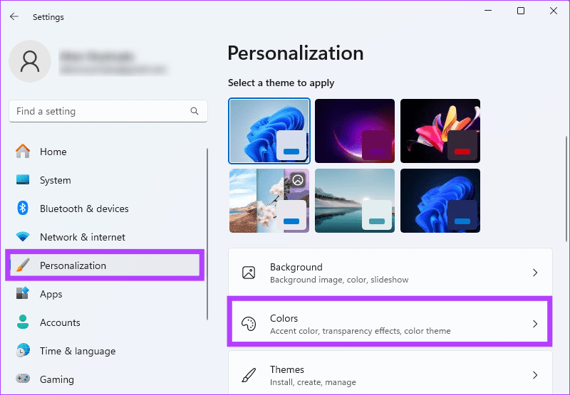 Color-personalization أفضل 7 طرق لجعل Windows 11 يبدو مثل Windows 10