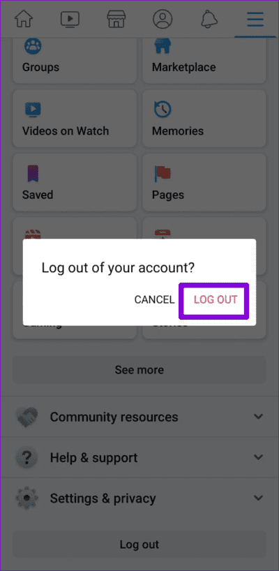 Confirm-Log-Out-of-Facebook-App-1 أفضل 9 إصلاحات لعدم القدرة على التعليق على منشورات Facebook