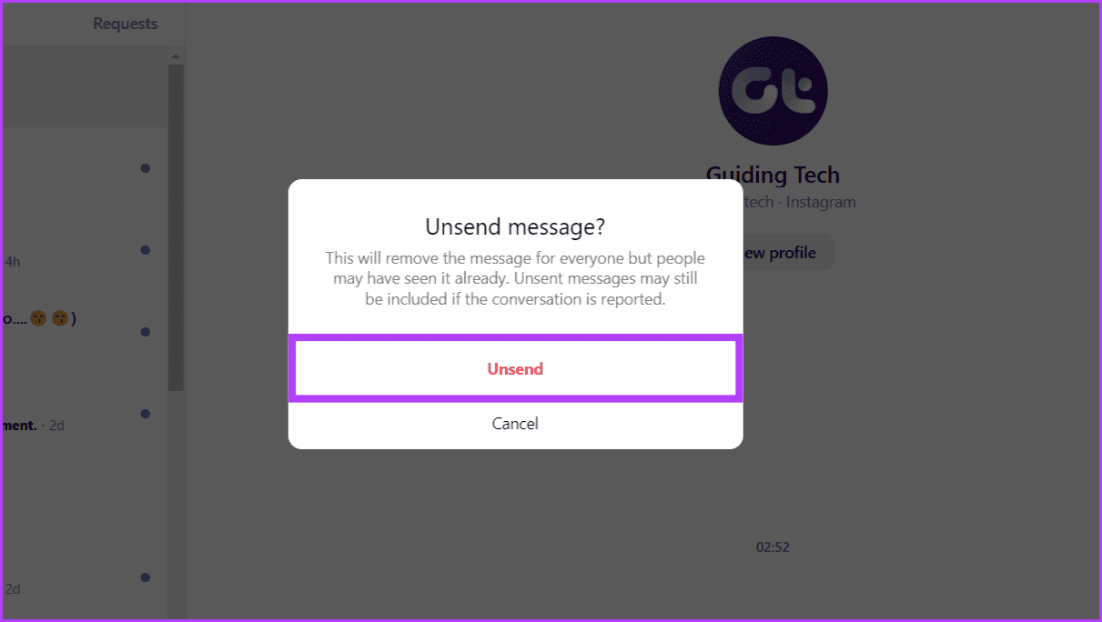 Confirm-by-selecting-the-Unsend-button كيفية تحرير الرسائل على Instagram