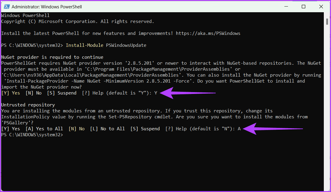 Confirm-the-command 8 طرق لإصلاح خطأ التثبيت 0x80070103 على Windows 11