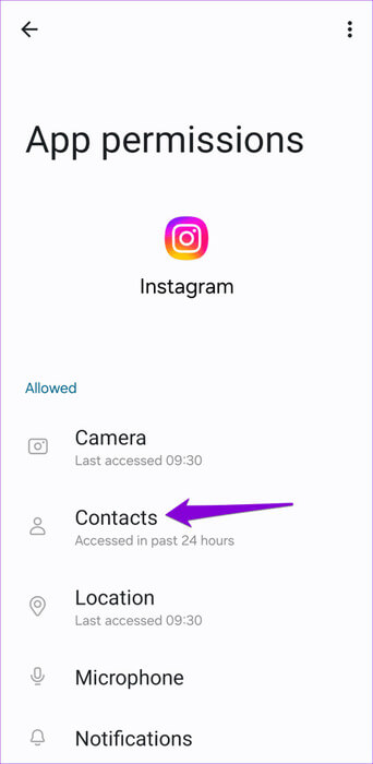 Contacts-Permission-for-Instagram-on-Android-500x1024-1 أفضل 6 إصلاحات لعدم ظهور جهات اتصال الهاتف في Instagram
