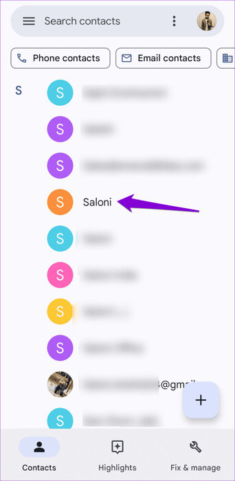 Contacts-on-Android-500x1024-1 أفضل 6 إصلاحات لعدم إظهار أسماء جهات الاتصال للمكالمات الواردة على Android
