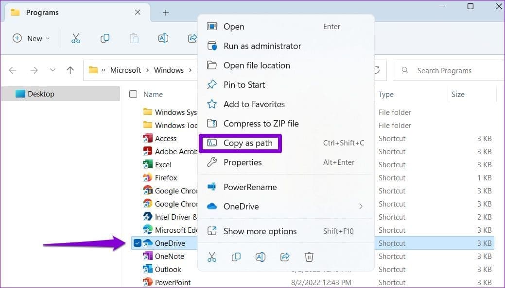 Copy-OneDrive-File-Path أفضل 6 إصلاحات لإنشاء ملفات ومجلدات مكررة في OneDrive على Windows