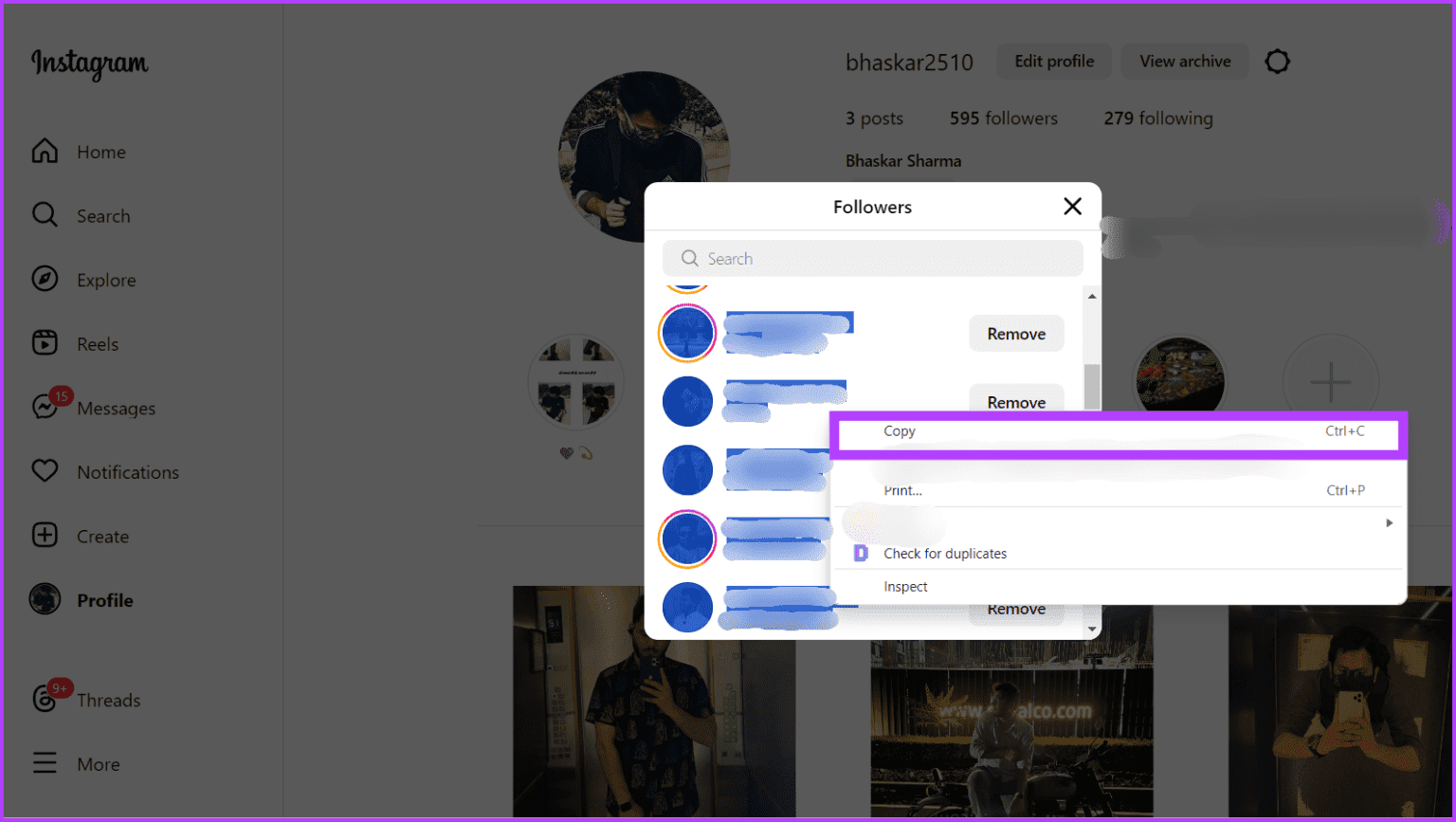 Copy-all-the-usernames-from-the-followers-list-1536x867-1 3 طرق لمعرفة من توقف عن متابعتك على Instagram (مع/بدون تطبيق)