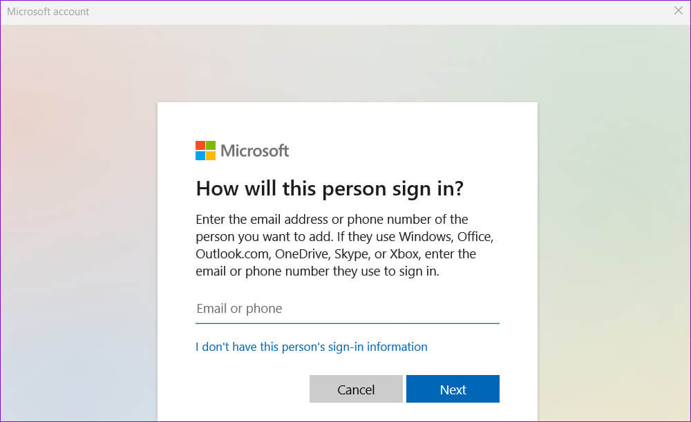 Create-Microsoft-Account-on-Windows أفضل 6 إصلاحات لخطأ "حدث خطأ ما" على Windows Hello
