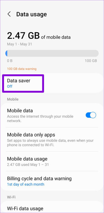 Data-Saver-on-Android-2-500x1024-1 أفضل 9 إصلاحات لخطأ عدم وجود اتصال في Google Drive على Android وiPhone