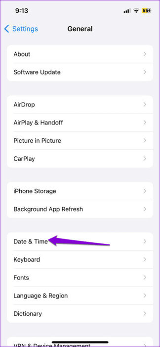 Date-and-Time-Settings-on-iPhone-474x1024-1 أفضل 9 إصلاحات لخطأ عدم وجود اتصال في Google Drive على Android وiPhone