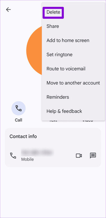 Delete-Contact-on-Android-500x1024-1 أفضل 6 إصلاحات لعدم إظهار أسماء جهات الاتصال للمكالمات الواردة على Android