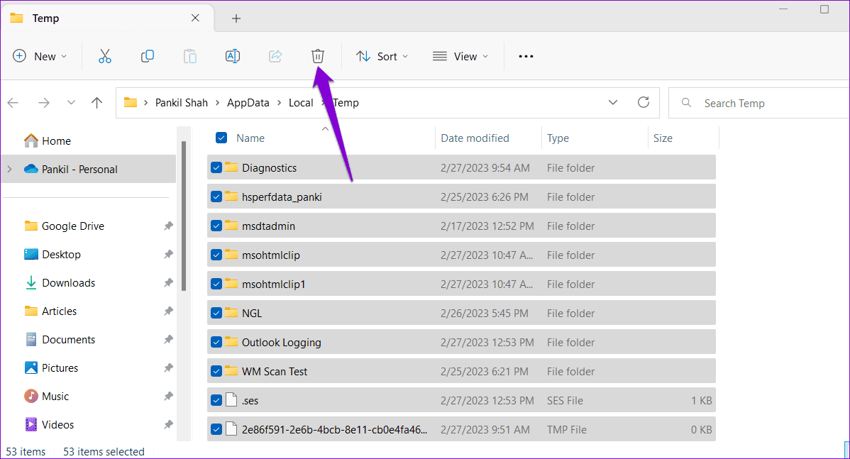 Delete-Temp-Files-Manually-on-Windows-11 أفضل 6 إصلاحات لعدم عمل أداة تثبيت Roblox على Windows
