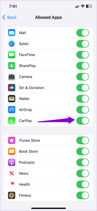 Disable-CarPlay-on-iPhone-710x1536-1 أفضل 7 إصلاحات لبدء تشغيل تلقائي لـ Apple Music على iPhone