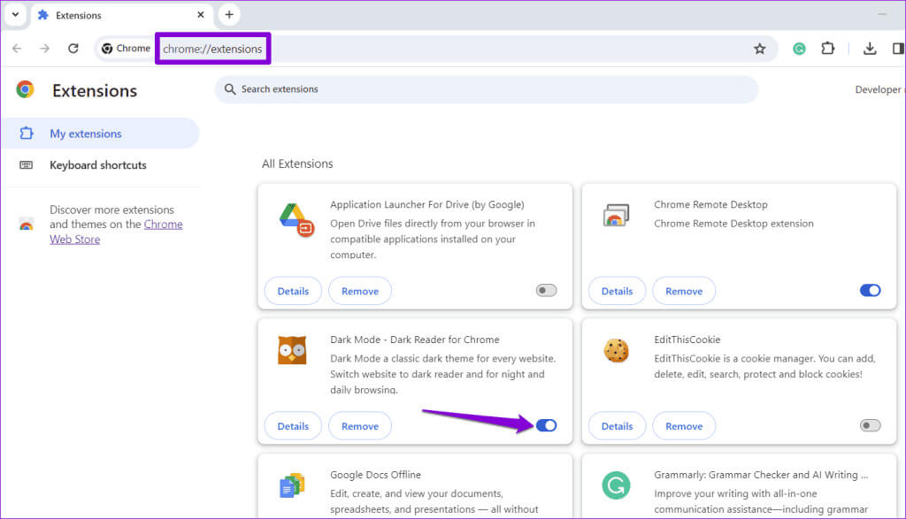 Disable-Chrome-Extension-1024x587-1 أفضل 6 إصلاحات لاستمرار Google Chrome في تغيير السمات