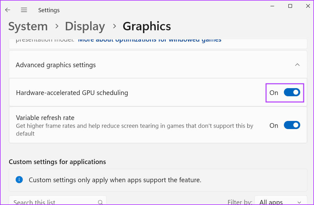 Disable-Hardware-accelerated-GPU-Scheduling-2 أفضل 8 إصلاحات لخطأ "أحد مكونات Steam المهمة لا تستجيب" في Windows 11