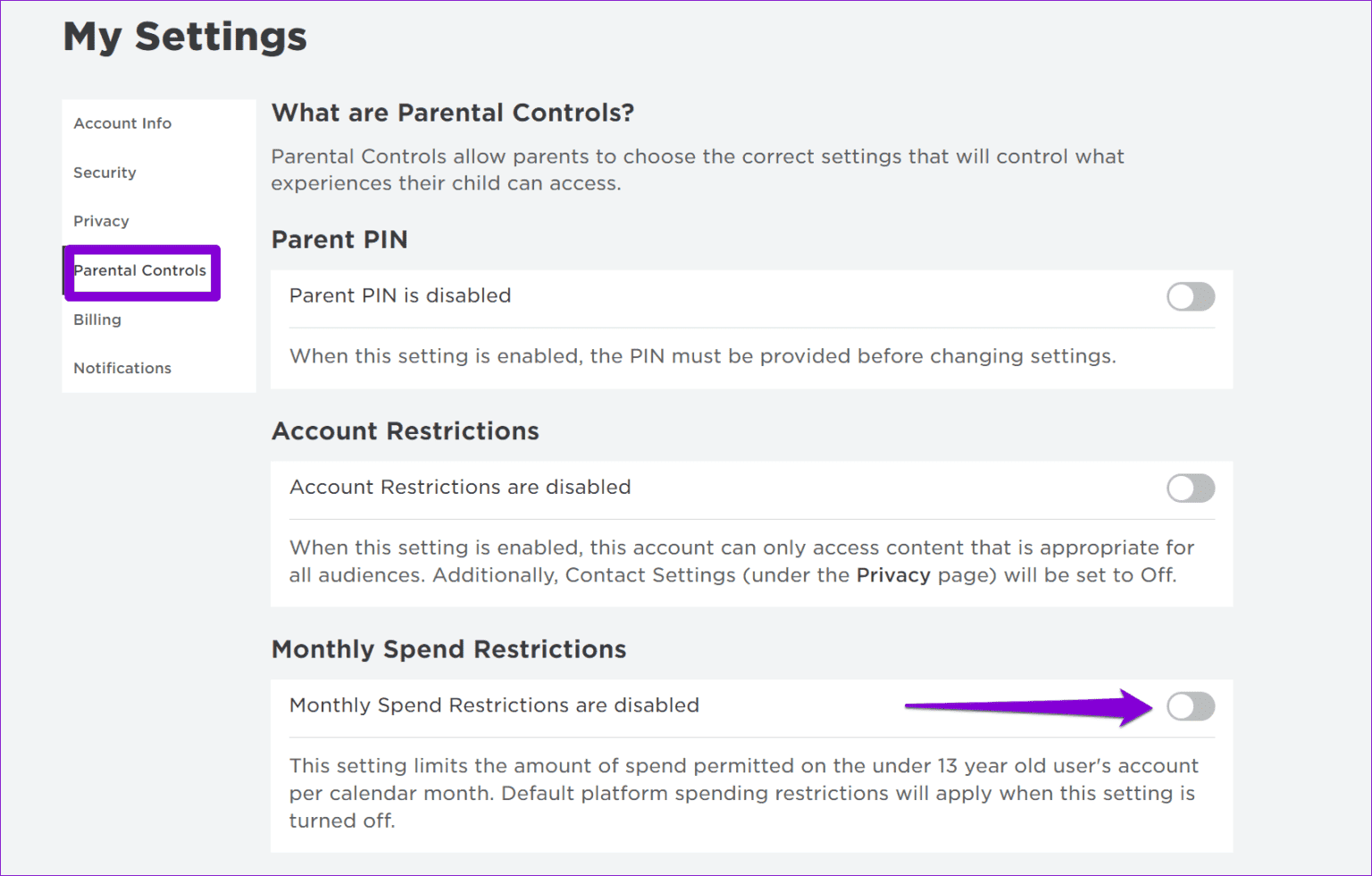 Disable-Monthly-Spend-Restrictions-on-Roblox-1536x981-1 أفضل 7 إصلاحات لعدم القدرة على شراء أي شيء على Roblox