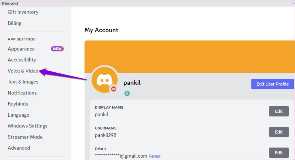 Discord-Voice-and-Video-Settings-1024x557-1 أفضل 5 إصلاحات لاستمرار Discord في المطالبة بتبديل جهاز الصوت على Windows
