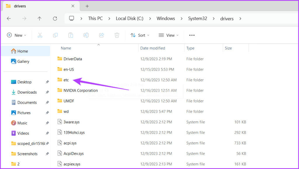 Double-click-on-the-etc-folder-1024x579-1 كيفية تحديد موقع ملف المضيفين وتحريره على Windows