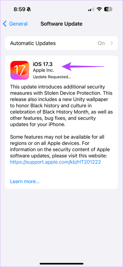 Download-Install-iOS17.3 كيفية تمكين واستخدام حماية الجهاز المسروق على iPhone