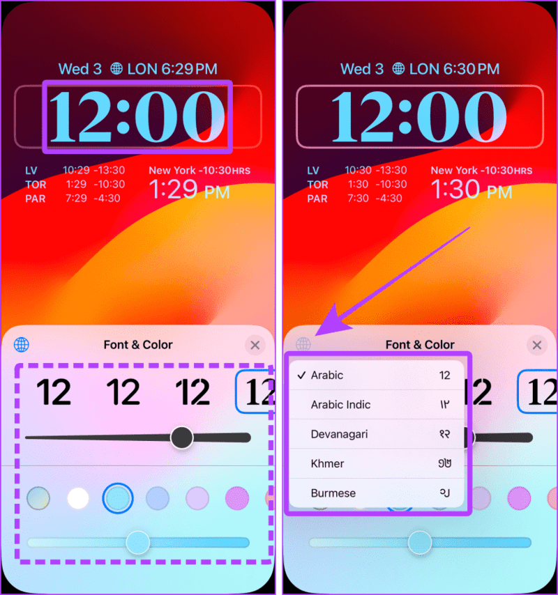 Edit-Clock-Style-on-iPhone 4 طرق لإضافة وتخصيص الساعة على شاشة قفل iPhone