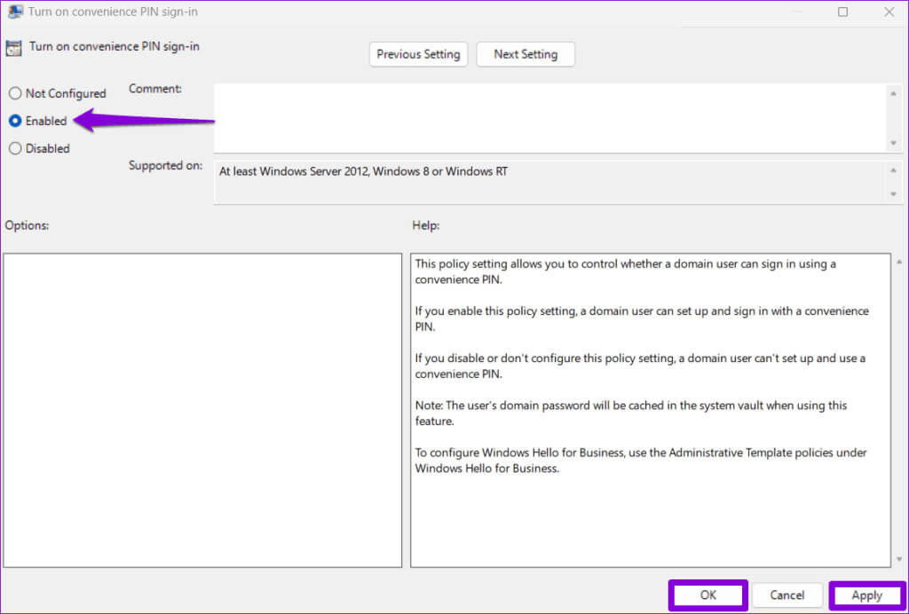 Edit-Group-Policy-Settings-1024x692-1 أفضل 6 إصلاحات لخطأ "حدث خطأ ما" على Windows Hello