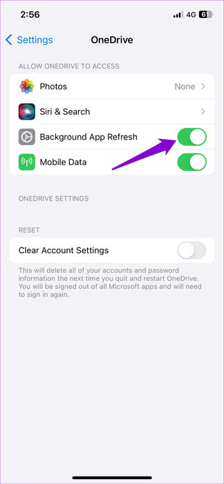 Enable-Background-App-Refresh-for-the-OneDrive-App-474x1024-1 أفضل 9 إصلاحات لعدم مزامنة تطبيق OneDrive على Android وiPhone
