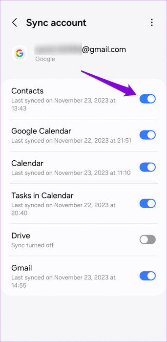 Enable-Contact-Sync-on-Android-1-500x1024-1 أفضل 6 إصلاحات لعدم إظهار أسماء جهات الاتصال للمكالمات الواردة على Android