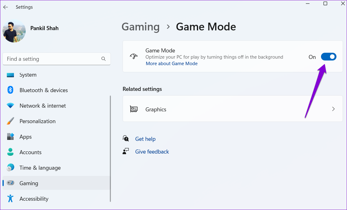 Enable-Game-Mode-on-Windows-1 أفضل 6 إصلاحات لخطأ "ميزات الألعاب غير متوفرة لسطح مكتب Windows".