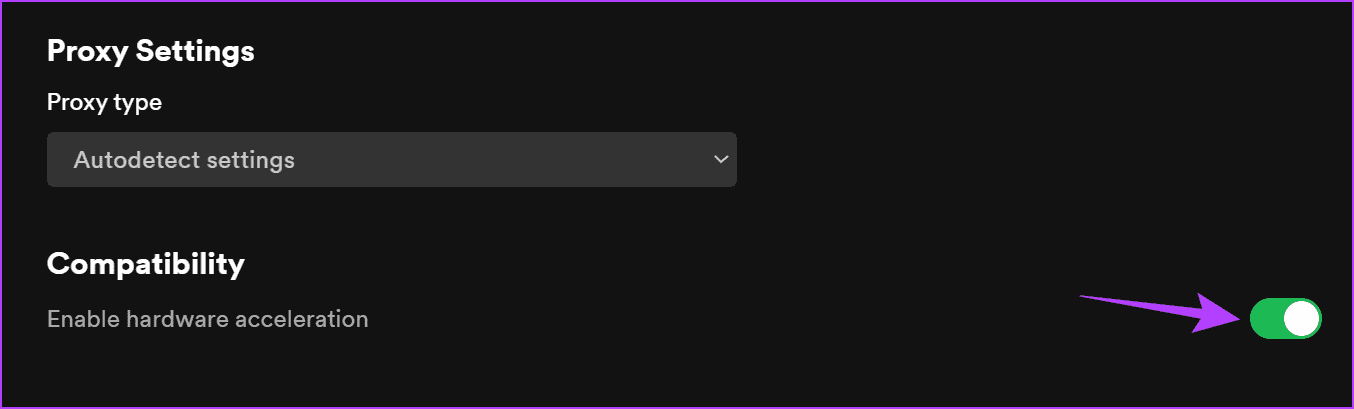Enable-Hardware-Acceleration 8 طرق لإصلاح ظهور الشاشة السوداء على أي جهاز عند استخدام Spotify