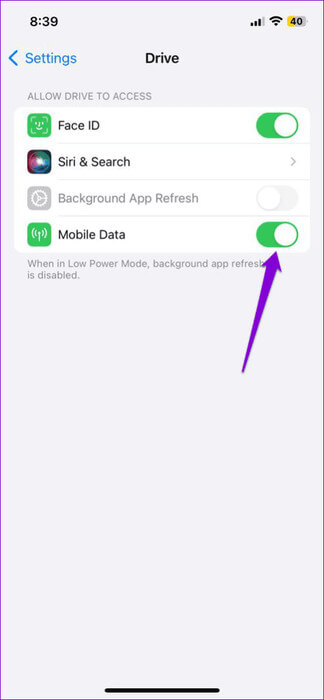 Enable-Mobile-Data-for-Google-Drive-474x1024-1 أفضل 9 إصلاحات لخطأ عدم وجود اتصال في Google Drive على Android وiPhone