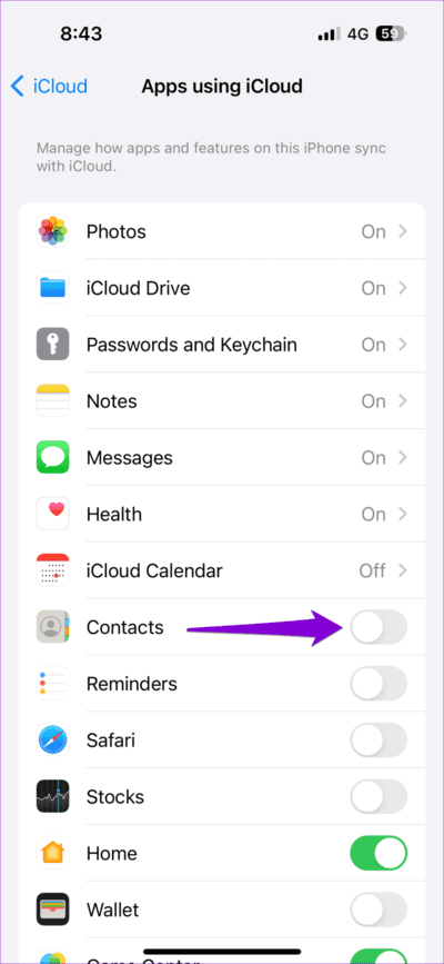 Enable-iCloud-Sync-for-Contacts-on-iPhone-709x1536-1 أفضل 6 إصلاحات لعدم ظهور أسماء جهات الاتصال للمكالمات الواردة على iPhone