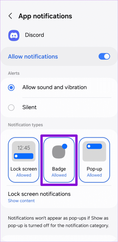Enable-or-Disable-Discord-Notification-Badge-on-Android-750x1536-1 أفضل 5 إصلاحات لعدم اختفاء إشعارات الرسائل المباشرة على Discord