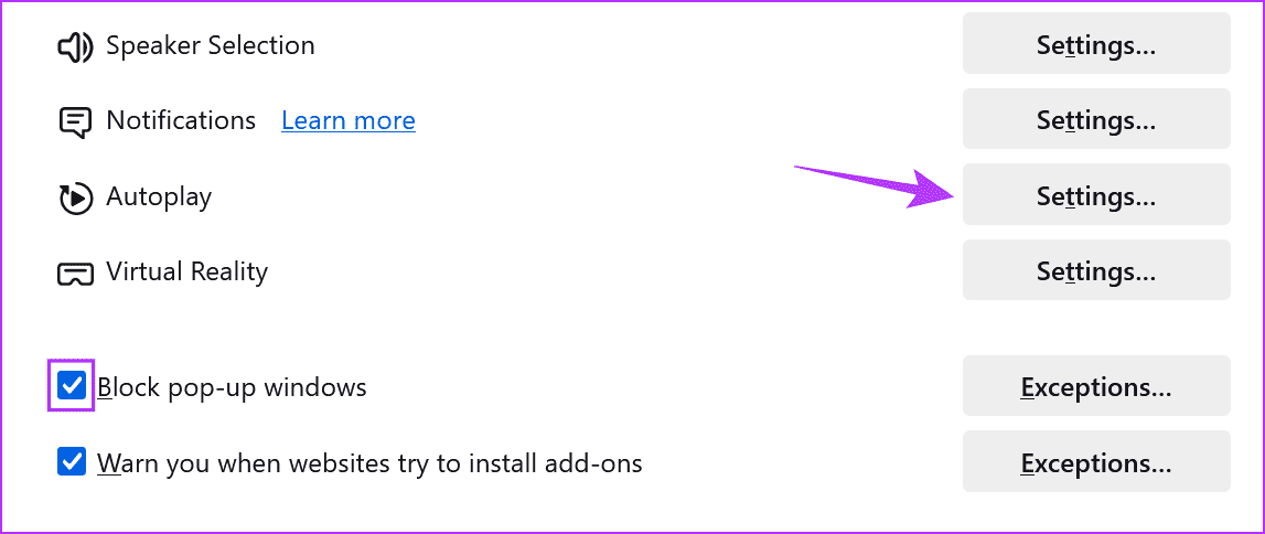 Enable-site-settings-Firefox 8 طرق لإصلاح مشكلة ظهور الشاشة السوداء في Crunchyroll