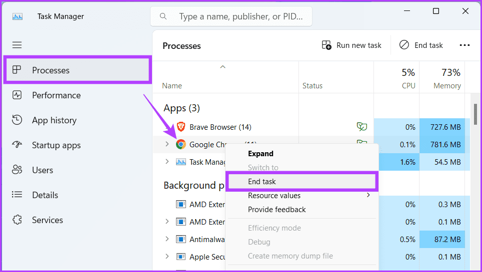 Ensure-to-be-on-Process-tab-right-click-on-program-you-want-to-close-and-select-End-Task 7 طرق لإصلاح خطأ Java Virtual Machine Launcher على Windows