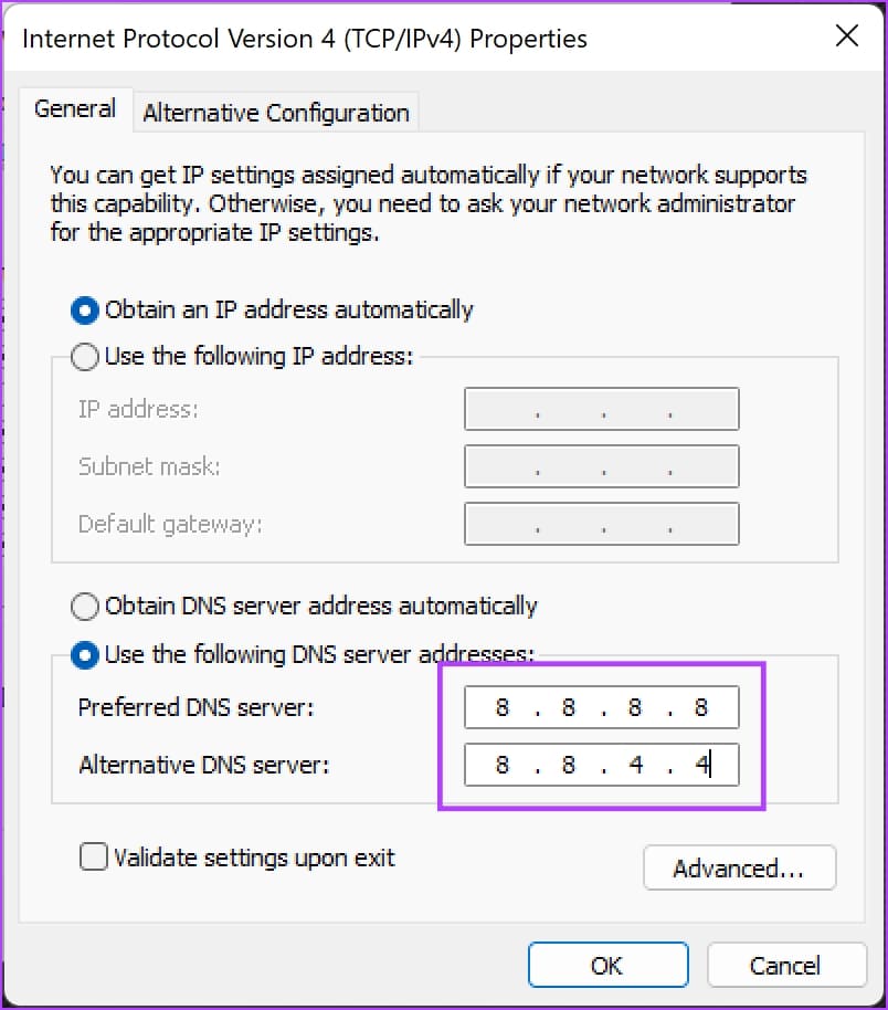 Enter-DNS-address كيفية التبديل إلى Google DNS على Windows وMac