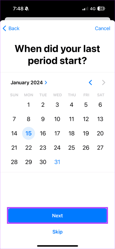 Enter-Period-Dates ما هو تتبع الدورة الشهرية على Apple Watch وكيفية إعداده