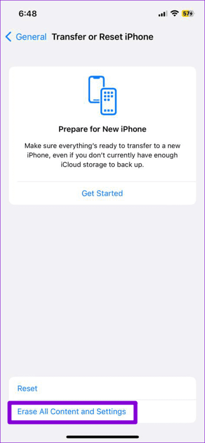 Factory-Reset-iPhone-1-1 أفضل 7 إصلاحات لبدء تشغيل تلقائي لـ Apple Music على iPhone