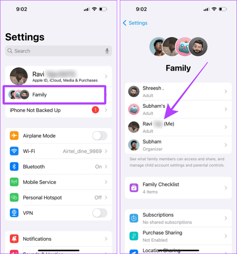 Family-Sharing-Settings-iPhone كيفية ترك المشاركة العائلية على iPhone وiPad وMac