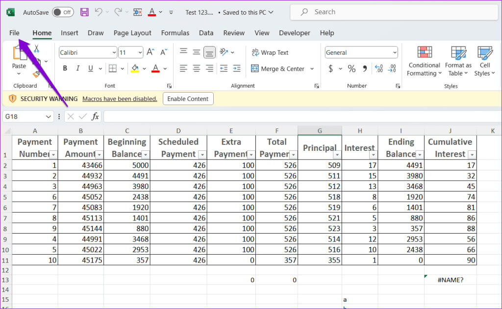 File-Menu-in-Excel-1-1024x631-1 أهم 6 إصلاحات لخطأ "قامت Microsoft بحظر وحدات الماكرو" في Excel على Windows